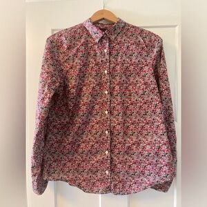 Liberty for J. Crew 12 Pink Floral Button Down